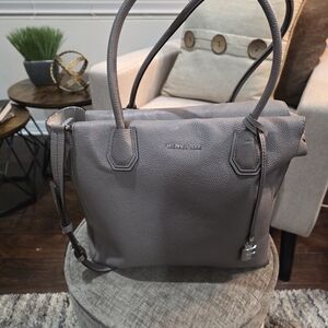 Michael Kors Gray Leather Tote Bag